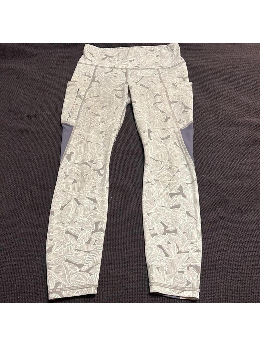 Athleta Printed Capri Leggings Mesh Panels High‎ Rise Women's Athletic Crop